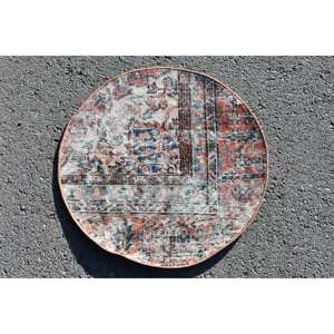 Alfombra de área de lana tejida plana de gran tamaño de 19x19 pies turca Vintage diseño de retazos rojo azul para decoraciones de pasillo de sala de estar de látex - Product Image 1