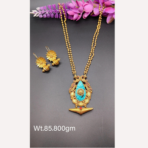 Plata de Ley 925, joyería chapada en oro, conjunto de collar nupcial, joyería para mujer, joyería étnica india, pendientes tradicionales Jadau - Product Image 3