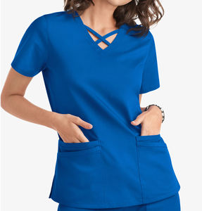 Uniformes médicos personalizados de fábrica directos para mujeres con curvas uniformes de enfermería conjuntos de bata de laboratorio Spandex/Material de poliéster Hospital - Product Image 5