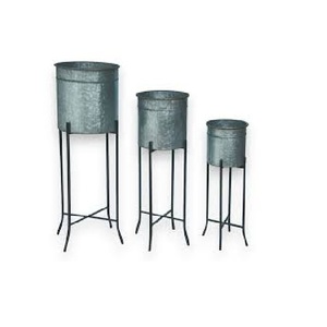 Ensemble de jardinière en métal galvanisé rectangulaire à bordure rustique avec supports Lits de jardin à auge surélevée pour l'extérieur et le patio - Product Image 2