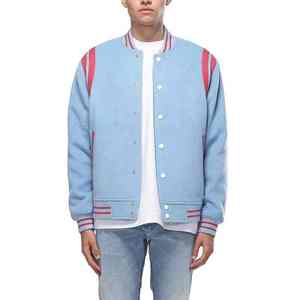 Veste de baseball universitaire pour hommes, logo brodé personnalisé, corps en laine, manches en cuir, streetwear - Product Image 4