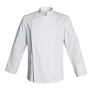 Chaqueta de Chef Transpirable de Tela Tejida de Poliéster/Algodón con Estampado en Relieve, Servicio OEM de Detección de Agujas <span class=keywords><strong>para</strong></span> Hombres - Uso en Restaurantes y Bares - Product Image 4