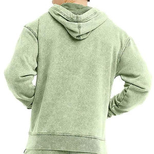 Pull thermique d'hiver 2026 de haute qualité pour adultes, brodé avec logo personnalisé, effet délavé vintage, mélange de coton, délavé à la pierre, vente en gros - Product Image 6