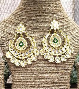 Top Indian Manufacturer Export Quality Bridal Heavy Gold Plated Pearl Cluster Drop Earring Inspired <b>Fashion</b> <b>Jewelry</b> - Product Image 1
