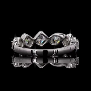 แหวนหมั้นเพชรขนาด0.91กะรัตรูปทรง VVS-VS ชัดเจนสี E-F 14K เครื่องประดับผ่านการรับรองด้านจริยธรรมสีทองคำขาว - Product Image 5