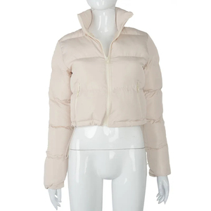 Wholesale Custom Logo Women's Stand Collar Puffer <b>Jacket</b> for Autumn/<b>Winter</b> New Arrival High Street Style Low MOQ - Product Image 5