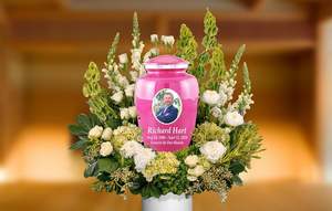 Urnes de crémation avec photo personnalisée pour cendres adultes Urnes funéraires personnalisées pour cendres humaines fabriquées à la main taille personnalisée rose - Product Image 3