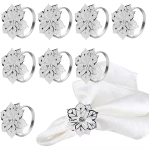 Ronds de serviette durables, plaqués argent et fabriqués à la main avec une finition de classe royale, de qualité supérieure et d'élégance à un prix abordable. - Product Image 4