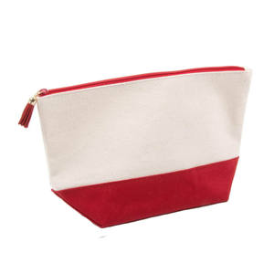 Hot Selling White Canvas Fashion Zipper Travel <b>Case</b> Soft Handle <b>Medium</b> Capacity Cosmetic Bag Makeup - Product Image 2