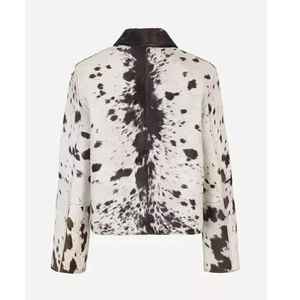 Chaqueta de pelo real de calidad en chaquetas de estilo vaquero occidental Abrigo de piel de vaca Estampado de animales Estilo occidental Marrón y blanco - Product Image 2