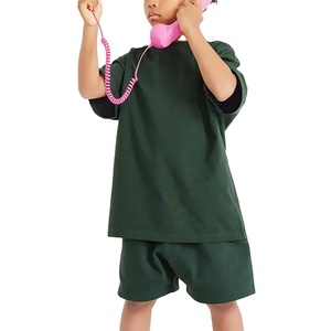 T-shirt en coton ample à manches courtes pour enfants, collection printemps-été, couleur unie, style européen et américain - Product Image 1