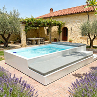 Piscine hors sol en fibre de verre, directement de l'usine, avec canapé et échelle, pour la famille, le jardin et les adultes.