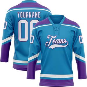 Vente en gros d'uniforme d'équipe professionnelle, tissu respirant à séchage rapide, impression par sublimation, fabricant OEM ODM, maillots de hockey sur glace personnalisés - Product Image 2