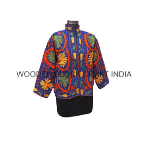 Belle veste tendance pour femmes, broderie Suzani en duvet de canard, écologique, respirante, automne/hiver, rembourrage en coton, tricotée - Product Image 4