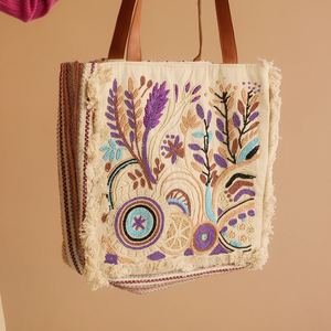 Sac à bandoulière multicolore bohème brodé de perles Sac à main en toile perlé par glowin fashion - Product Image 2