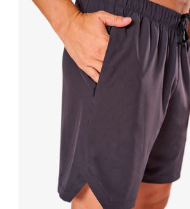 Pantalones cortos deportivos para hombre de calle alta, pantalones cortos de gimnasio hasta la rodilla de secado rápido, transpirables, de Color sólido, personalizables, servicio OEM - Product Image 3