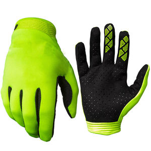 Gants de cyclisme verts et bleus personnalisés à doigts entiers mitaines de VTT rembourrées antidérapantes avec logo équipement d'équitation de vélo OEM - Product Image 4