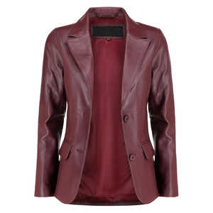 Veste de moto en cuir véritable pour femme TESSUTO, matelassée, écologique, imperméable, style vintage - Product Image 2