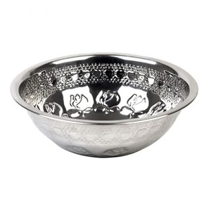 Utensilios de Cocina, Tazón Decorativo Hecho a Mano, Tazón de Metal Pulido Brillante con Acabado Antiguo para Servir Comida y Postre - Product Image 1