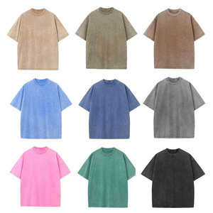 เสื้อลำลองสะพายไหล่ทรงหลวมโอเวอร์ไซส์แบบย้อนยุค, เสื้อยืดแขนสั้นผ้าฝ้ายผ้าฝ้ายฟอกสีกรดวินเทจถึง230กรัม - Product Image 6