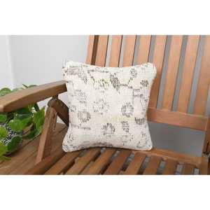 Beige Ikat Patchwork Wool <b>Pillow</b> 12x12 Inch Rustic Square Throw <b>Pillow</b> Premium for Home <b>Sofa</b> Woven Technique Portable Christmas - Product Image 1