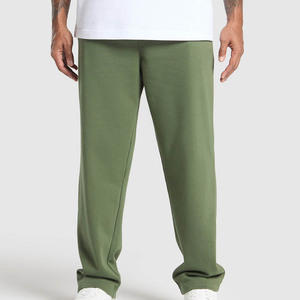 Nouveau tissu de coton vert Olive de haute qualité pour hommes survêtement lavé à séchage rapide pour hommes respirant Baggy Style jambe droite Joggers - Product Image 1