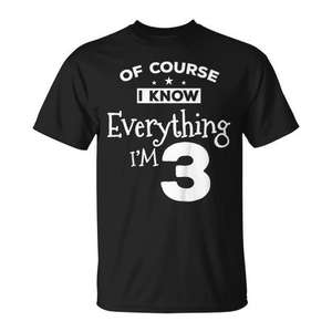 T-shirt pour enfants de 3 ans - Je sais tout - Vêtements promotionnels pour enfants - Product Image 1