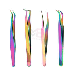 Pinces à épiler classiques et volumineuses les plus populaires en vrac, pinces à épiler en acier inoxydable avec pointe inclinée pour les poils du visage des femmes - Product Image 1