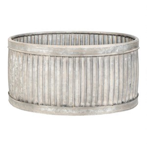 Pot de fleurs en métal galvanisé à motif gaufré simple pour la décoration de jardin rustique de style ferme - Product Image 4