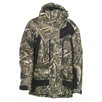 Chaqueta de caza reflectante de camuflaje de tela de lana cálida Abrigo con capucha de camuflaje resistente al agua y forro polar de concha suave