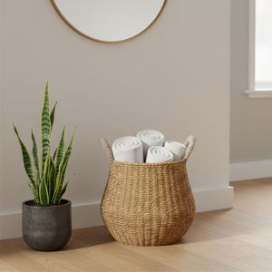 Juego de 2 Cestas Redondas GENTONG, Artesanía de Fibra de Corteza de Árbol de Plátano - Product Image 3