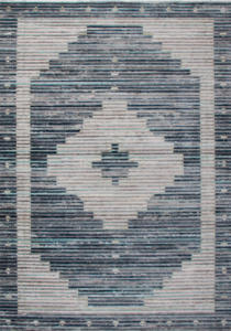 Tapis tissé à la machine LORAVEN Heritage Cross Weave, motif géométrique vintage, écologique, résistant aux taches, à poils ras, toucher coton - Product Image 3