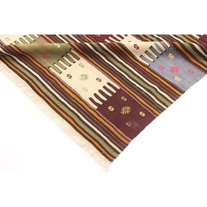 Vintage Turkish Rug, 5x8.6 ft Large Rug, <b>Brown</b> Red Floral <b>Wool</b> Rug - Product Image 5