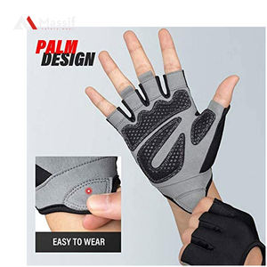 Guantes de gimnasio de neopreno resistentes antideslizantes de medio dedo para levantamiento de pesas, entrenamiento deportivo - Product Image 3