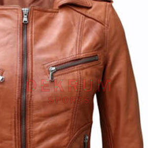 Concevez votre propre motard femmes en cuir véritable vestes femmes utilisent veste en cuir à vendre en ligne - Product Image 4