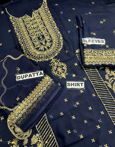 Robes de mariée indiennes traditionnelles en soie georgette, longueur au sol, coupe ample, collection Salwar Kameez, robe de soirée la plus vendue - Product Image 5