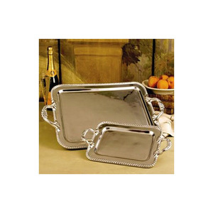 Plateau de service exclusif de couleur argentée en forme de rectangle de qualité Plateau de meilleure vente de conception simple pour la vaisselle - Product Image 2
