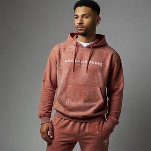 OEM ODM Survêtement à capuche uni antibactérien pour homme, coupe classique, unisexe, logo personnalisé, grande taille, ensemble d'hiver épais, nouvelle arrivée - Product Image 3