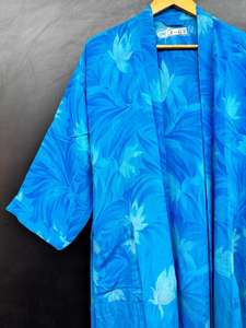 Crepe <b>Silk</b> Sari <b>Kimono</b> Robe Women | Handmade Elastic Waist <b>Silk</b> Wrap | Summer Vacation Beachwear Loungewear Gift for Her - Product Image 2