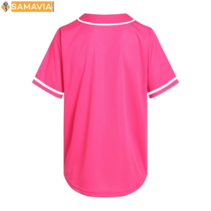 Maillot de baseball personnalisé pour hommes, prêt à être expédié, tissu à mailles boutonnées avec broderie pour uniforme d'équipe, vêtements de sport USA UK - Product Image 2