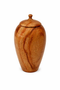 Urna Funeraria de Madera Maciza Natural con Forma Redondeada Suave, Grano Marrón Cálido y Tapa Minimalista para una Memoria Tranquila - Product Image 6