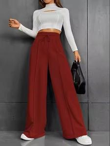 Pantalon de jogging décontracté en toile brodée personnalisé, coupe large, avec cordon de serrage, respirant, écologique, en molleton extensible/coton pour homme - Product Image 5