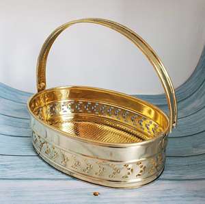 Top vente brillant or poli gaufrage à la main bol de fruits bol de Table vaisselle panier pour un prix abordable - Product Image 5