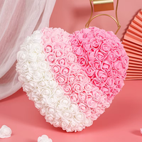 Chérie vente chaude 25cm 30cm 35cm Pe Rose coeur forme cadeaux fleur artificielle saint valentin fête des mères mousse Rose coeur