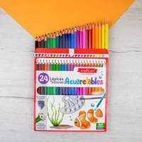Ensemble de crayons de couleur aquarelle Starplast 24U, modèle soluble EC8449, imprimé à l'écran à partir d'ES pour une utilisation scolaire