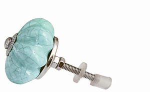 Venta caliente Aqua Crackle Melon Perillas de cerámica Diseño industrial Cajón Gabinete Manija Tiradores para cocina Sala de estar Tocador - Product Image 2