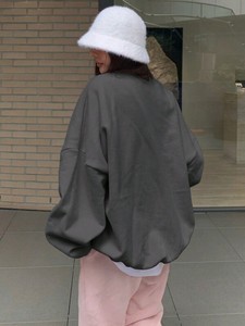 Poids lourd surdimensionné charbon de bois sweat femmes goutte épaule coton polaire pull coupe ample personnalisé Streetwear vêtements d'hiver - Product Image 2