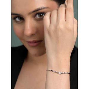 NOVAMART Fine Fine Beaded Silver Mangalsutra Bracelets Perfect Gift for Your <b>Wife</b> Wholesale Export - Product Image 2