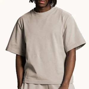 Venta al por mayor personalizada 100% algodón hombres camiseta transpirable de gran tamaño calle corta hombro caída alta calidad impresa hombres camiseta - Product Image 3