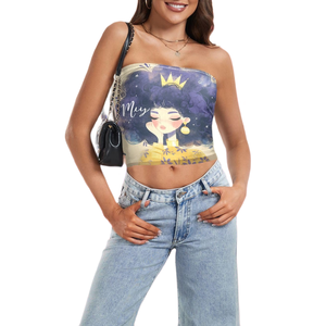 Custom Logo Tube <b>Top</b> for Women Unique <b>Strapless</b> Bandeau <b>Top</b> Fashionable Cropped <b>Tops</b> for Trendy Wear and Casual Fashion - Product Image 1